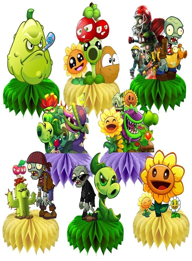 fancigo 8Pcs Plants Table Centerpiece Birthday Party Supplies Double Side Table Decorations for Plants Themed Party Decorations - Image 1
